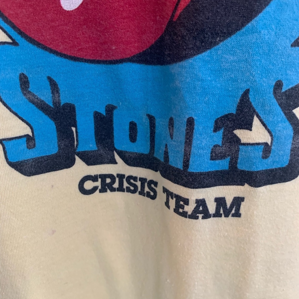 Rare 1981 Rolling Stones CRISiS TEAM Tangerine Bowl single stitch tee shirt - Picture 4 of 5